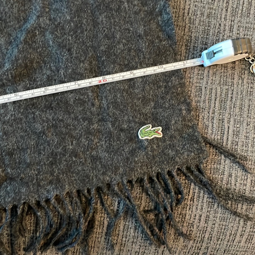 Lacoste dark gray scarf 20% cashmere